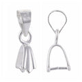 Brass Ice Pick Pinch Bails - Silver - 11x5mm - 10 per bag