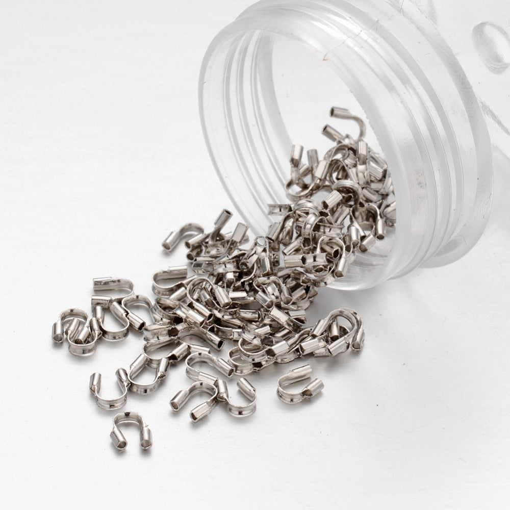 Brass Wire Guardian and Protector - Platinum Color- Nickel Free- 4x5mm - 50 per bag