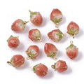 Handmade Flower Coral Epoxy Resin Bud Pendants
