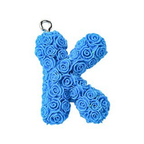 Rose Letter Opaque Resin Pendant with Platinum Tone Iron Loop - 30-34x10-33x6-8mm