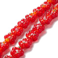 Handmade Lampwork Red Beads - Bumpy Flower - 13.5-14x14.5-15x7-8mm - 2 per bag