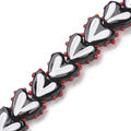 Black Handmade Lampwork Beads - Heart - 14-14.5x16.5-17x6.5-7mm