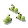 Handmade yellow green lampwork frog beads