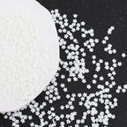 White Luminous Handmade Polymer Clay Cabochons - Sakura - 5x5x1mm -