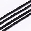Black Faux Suede Cord - 2.5-2.8x1.5mm - 1M