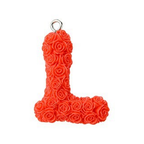 Rose Letter Opaque Resin Pendant with Platinum Tone Iron Loop - 30-34x10-33x6-8mm