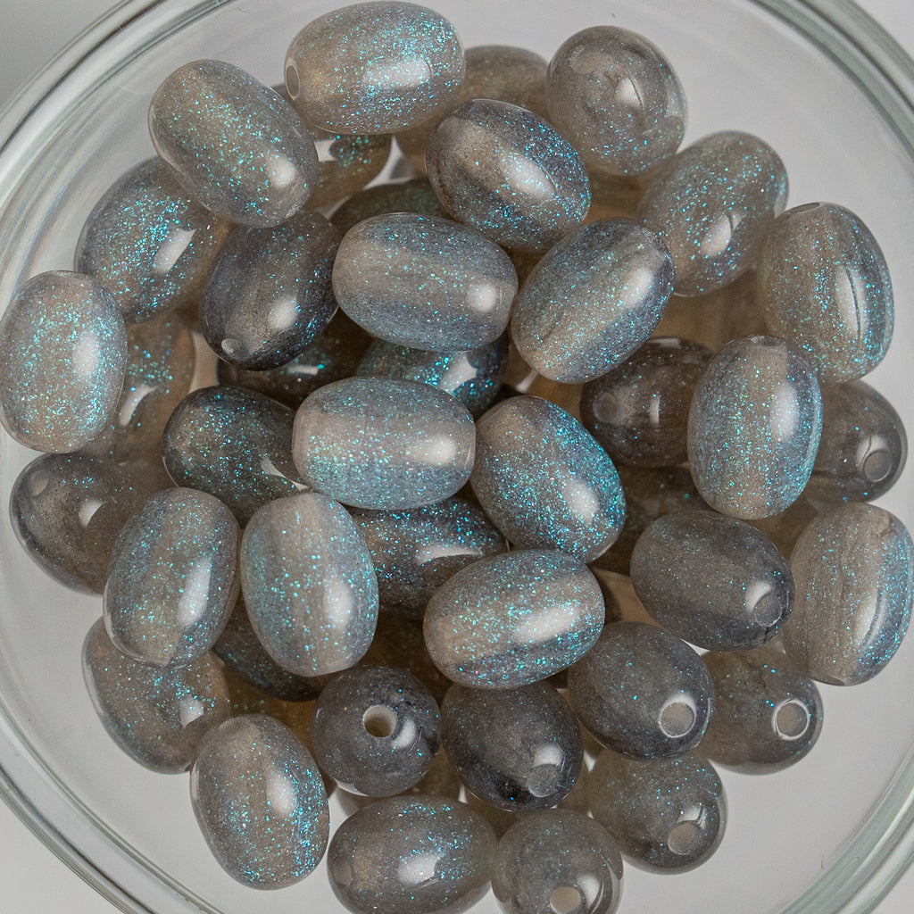 Glitter Gorgonia - Oval - 10.5x8mm - 25 per bag