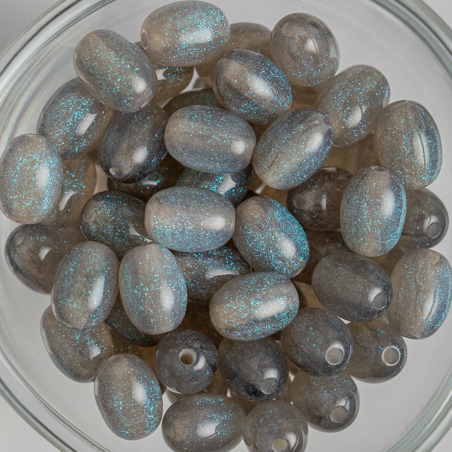 Glitter Gorgonia - Oval - 10.5x8mm - 25 per bag