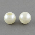 Creamy White ABS Plastic Imitation Pearl Beads - Large Hole Beads - Rondelle - 20x18mm - 5 per bag