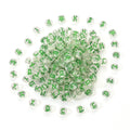 Sea Green Letter Transparent Clear Acrylic Beads - Flat Round - 7x4mm - 100 per bag
