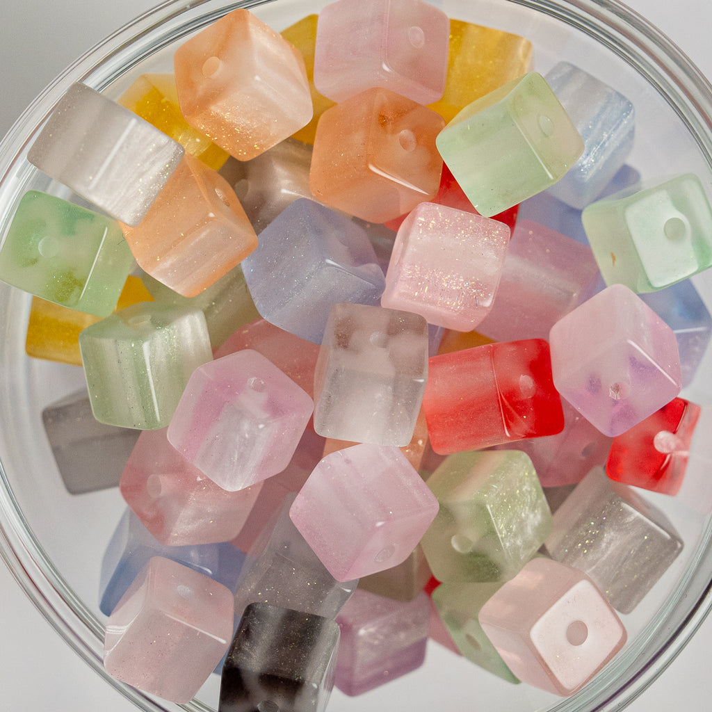 Glitter Gorgonia - Cube - 8x8x8mm - 25 per bag