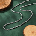 Non-Tarnish 304 Stainless Steel Rope Chain Necklace with Lobster Claw Clasp - 17.7 inch