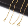 Ion Plating(IP) 304 Stainless Steel Cable Chain Necklace with Lobster Claw Clasps - Real 18K Gold Plated - 17.7 inch