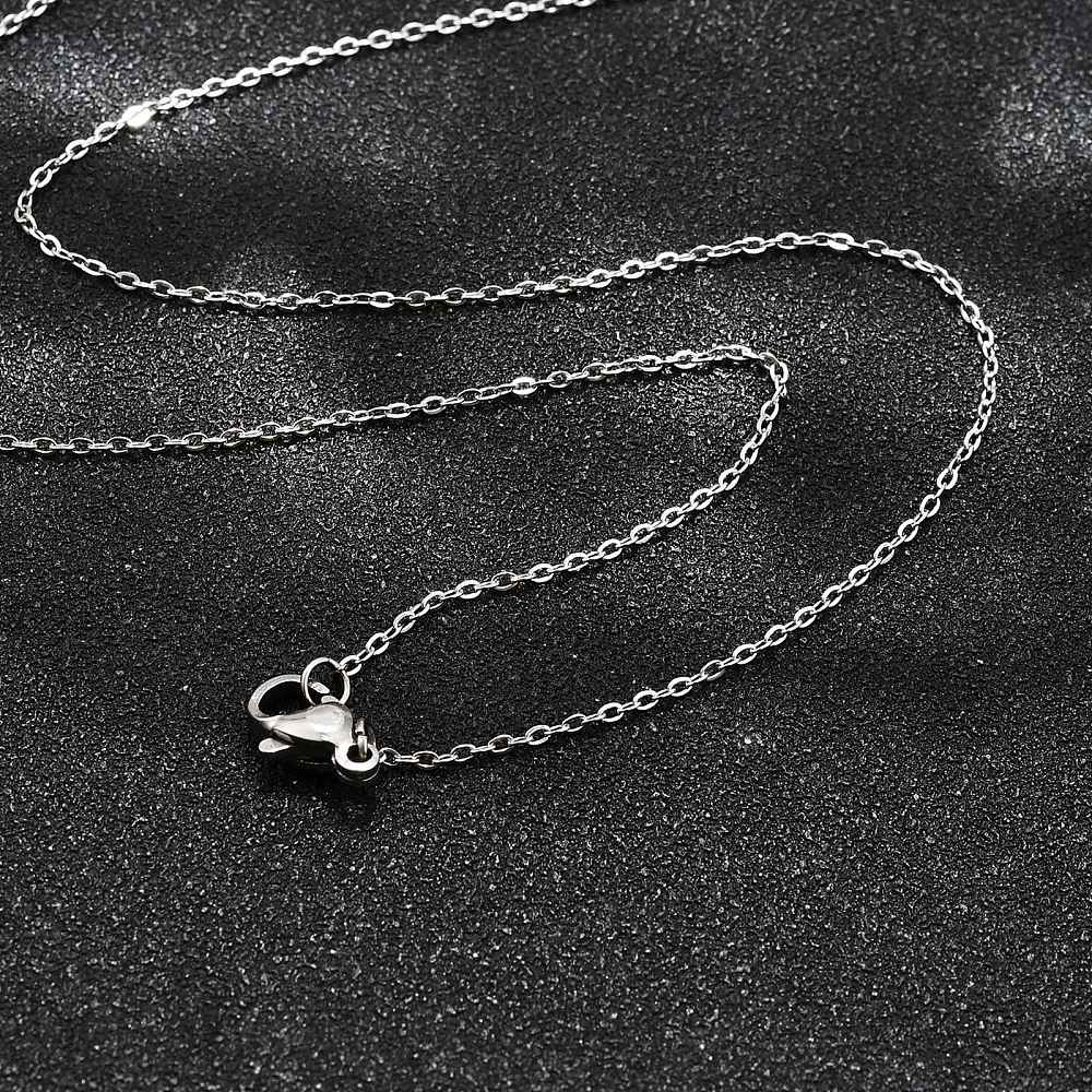 Non-Tarnish 304 Stainless Steel Cable Chain Necklace with Lobster Claw Clasp - 17.7 inch