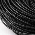 Black Cowhide Leather Cord - 1.5mm - 1 meter per bag