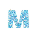 Deep Sky Blue Transparent Epoxy Resin Pendant - 41-45x11-57.5x7-9mm