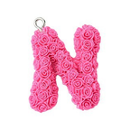 Rose Letter Opaque Resin Pendant with Platinum Tone Iron Loop - 30-34x10-33x6-8mm