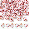 Opaque Acrylic Beads - Baseball - White - 12mm - 10 per bag