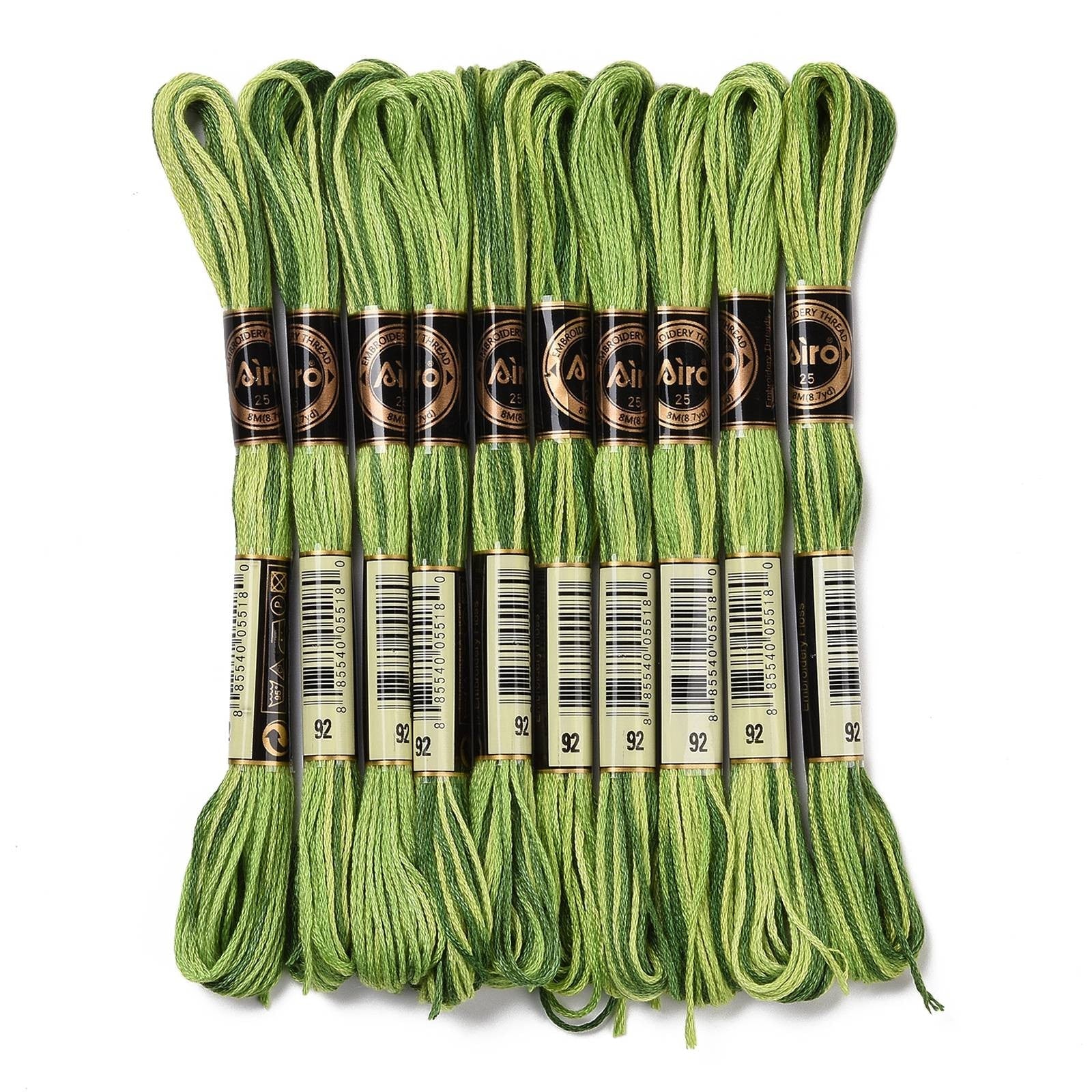 6-Ply Polyester Green Segment Embroidery Floss - 0.5mm - Appx 8m per skein