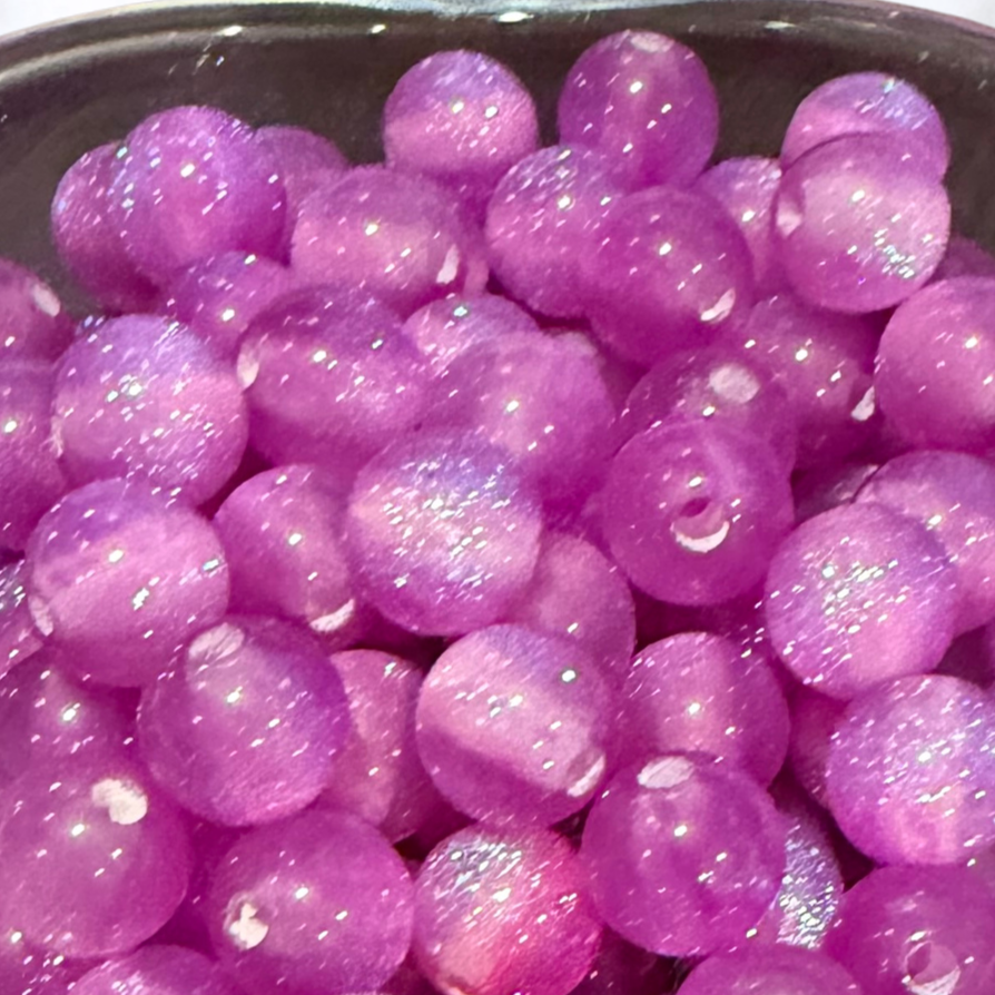 Glitter Gorgonia - Round - 8mm - 50 per bag