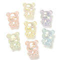 Mixed Color UV Plating Rainbow Iridescent Acrylic Beads - Bear - 21x17.3x13mm - 5 per bag
