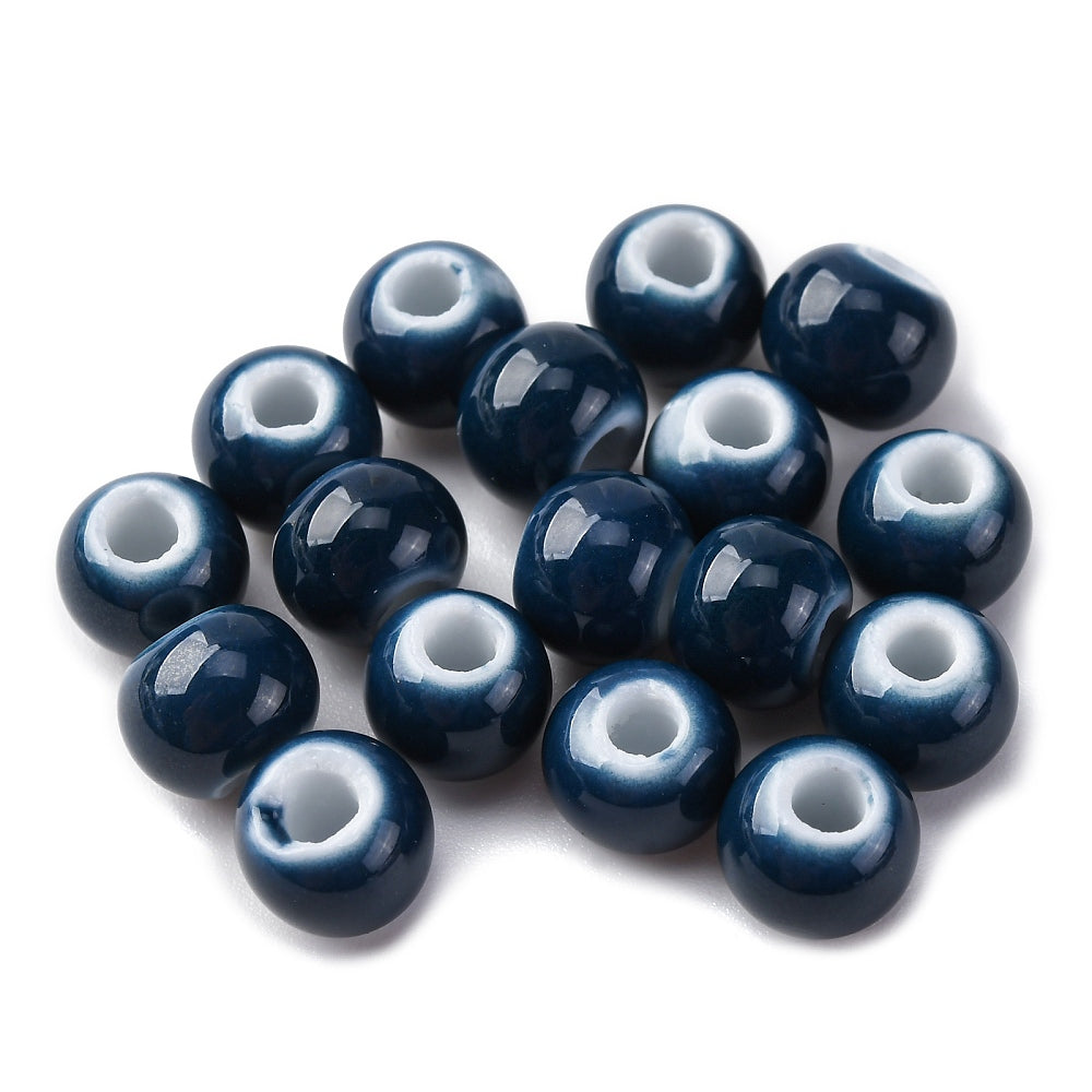 Marine Blue Porcelain Bead