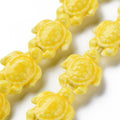 Yellow Glazed Porcelain Beads - Tortoise - 19.5x15x8mm - 2 per bag