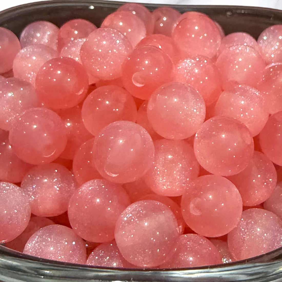 Glitter Gorgonia - Round - 8mm - 50 per bag