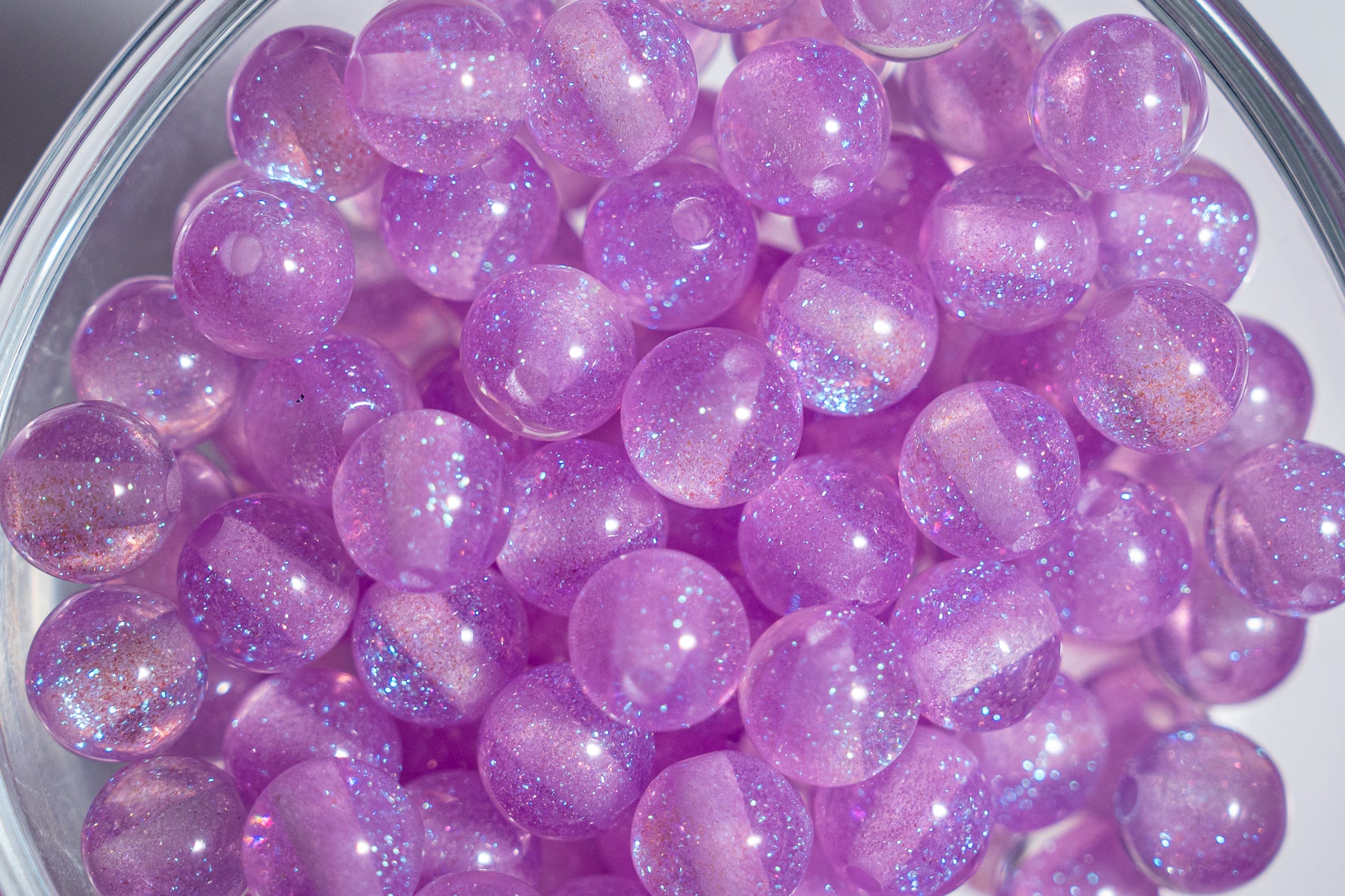 Glitter Gorgonia - Round - 8mm - 50 per bag