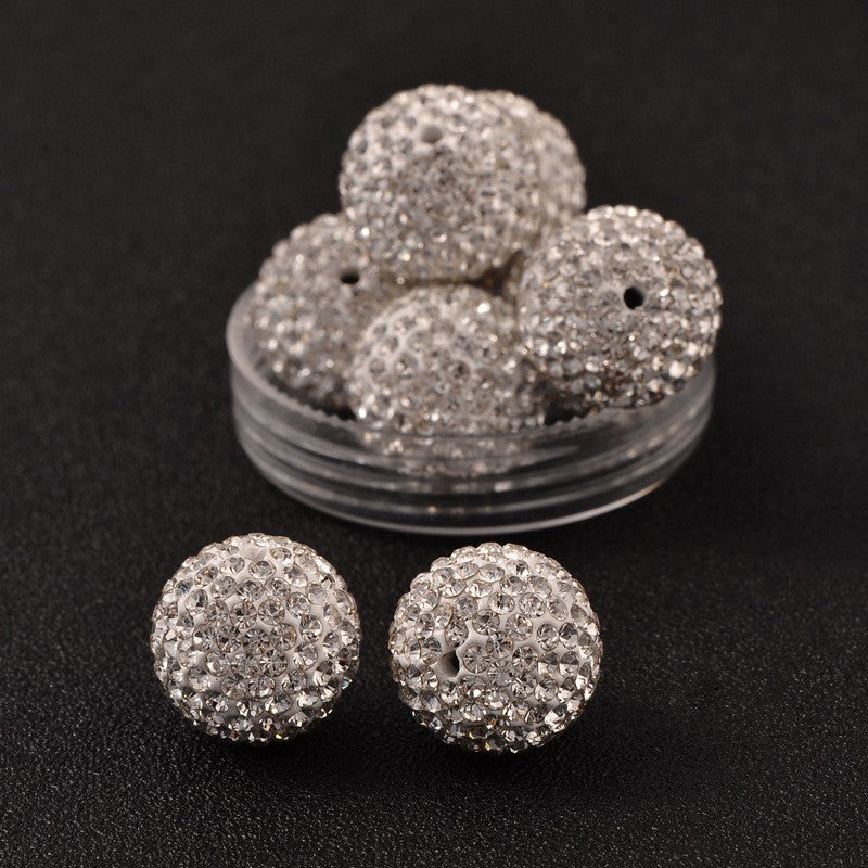 Grade A Crystal Rhinestone Pave Disco Ball Beads - Round - 16mm