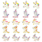 Opaque Resin Unicorn Pendant with Platinum Tone Iron Loop - White - 18-23.5x19-23x5-6mm