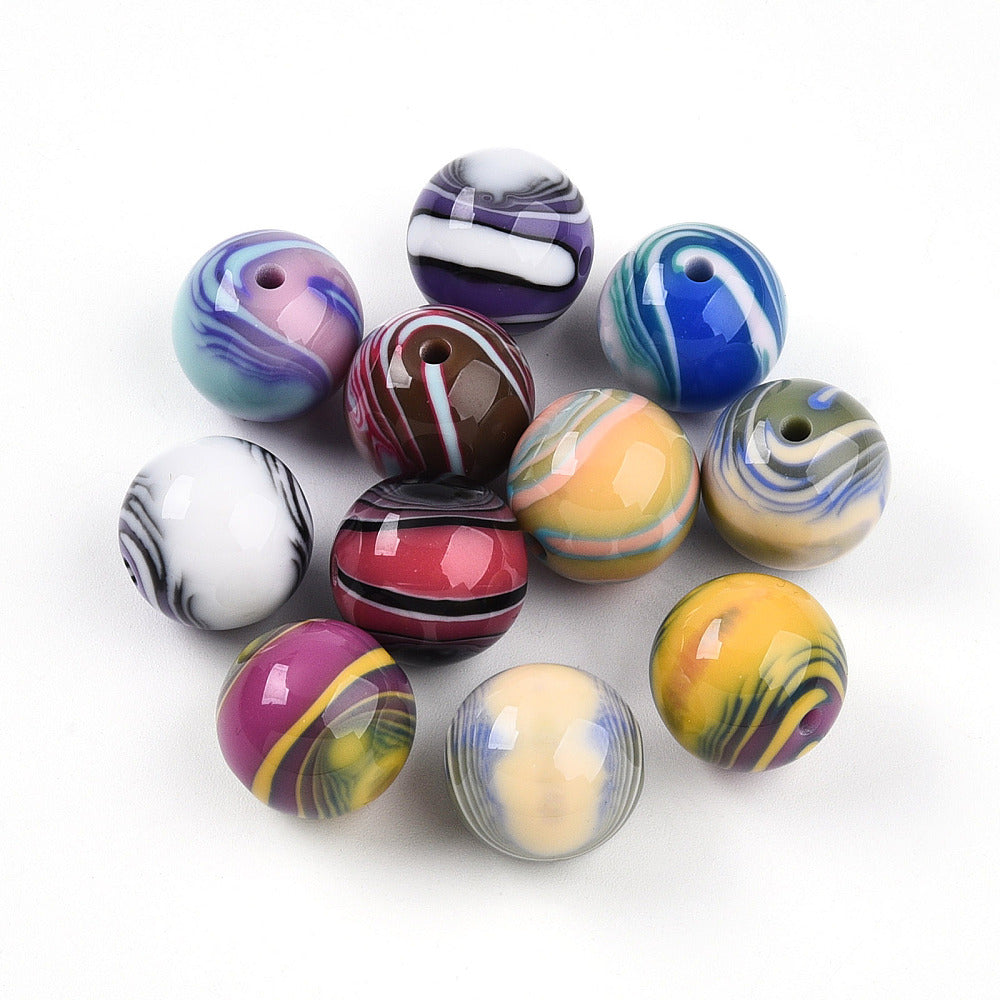 Mixed Color Opaque Resin Beads - Round - 16mm - 5 per bag 