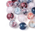 Mixed Color Transparent with Glitter Powder Inner Flower Resin Beads - Round - 16mm - 2 per bag