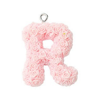 Rose Letter Opaque Resin Pendant with Platinum Tone Iron Loop - 30-34x10-33x6-8mm