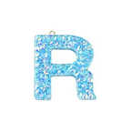 Deep Sky Blue Transparent Epoxy Resin Pendant - 41-45x11-57.5x7-9mm