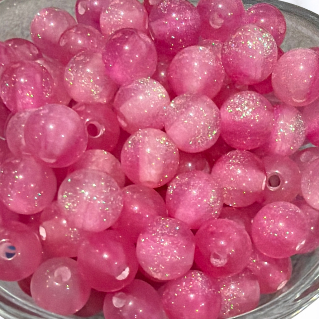 Glitter Gorgonia - Round - 8mm - 50 per bag