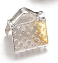 Silver Iron Ribbon Crimp Ends -  6x6mm - 10 per bag