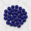 Five-pack of midnight sapphire deep blue 9mm round silicone beads