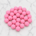 Five-pack of soft strawberry pink 9mm round silicone beads