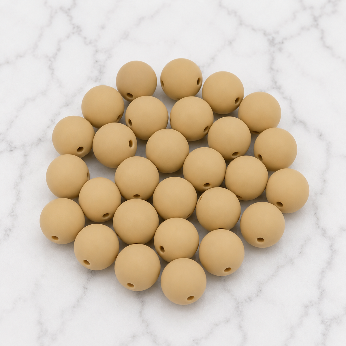 Five-pack of sugar cookie 9mm round silicone beads