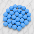 Five-pack of blue glacier 9mm round silicone beads