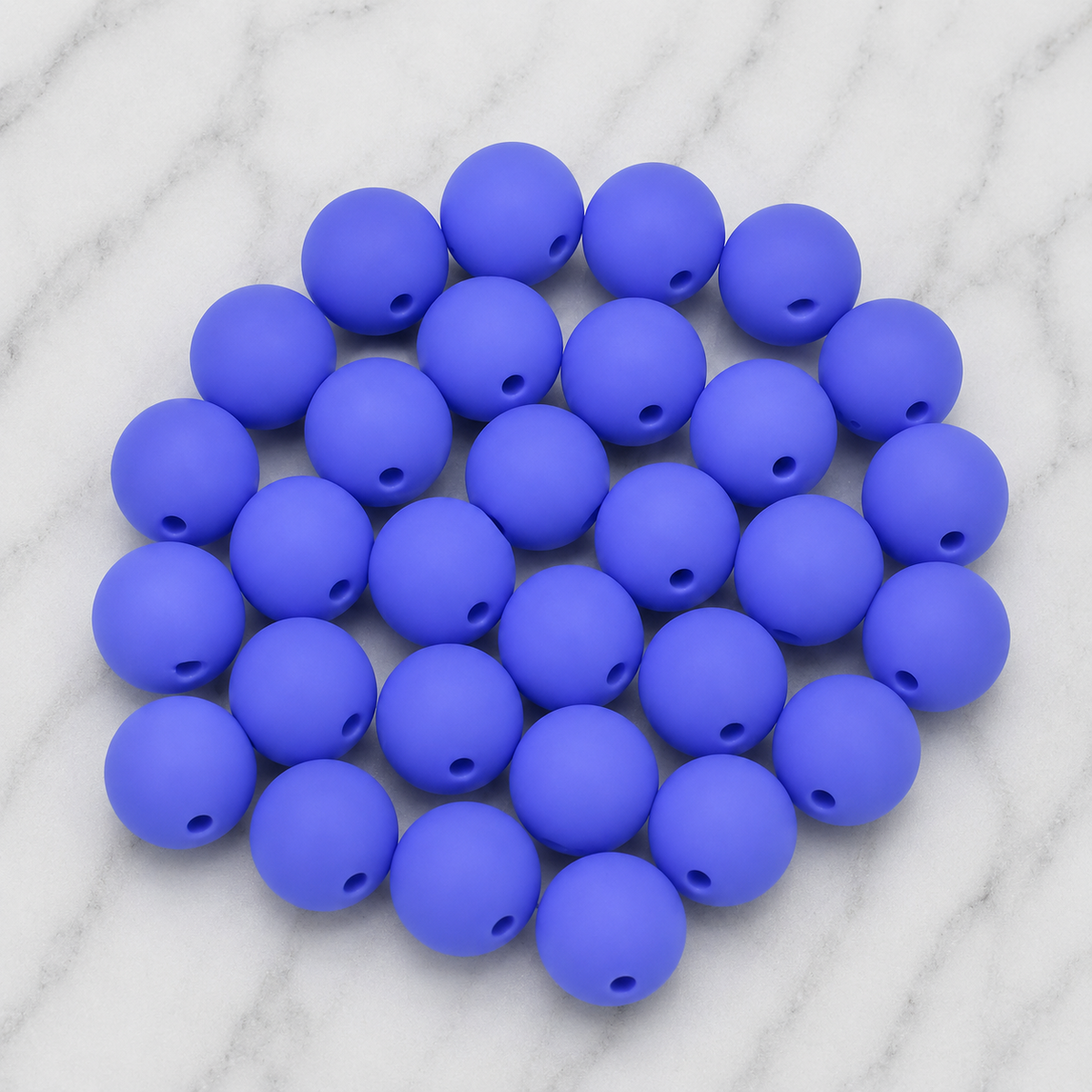 Five-pack of periwinkle punch 9mm round silicone beads