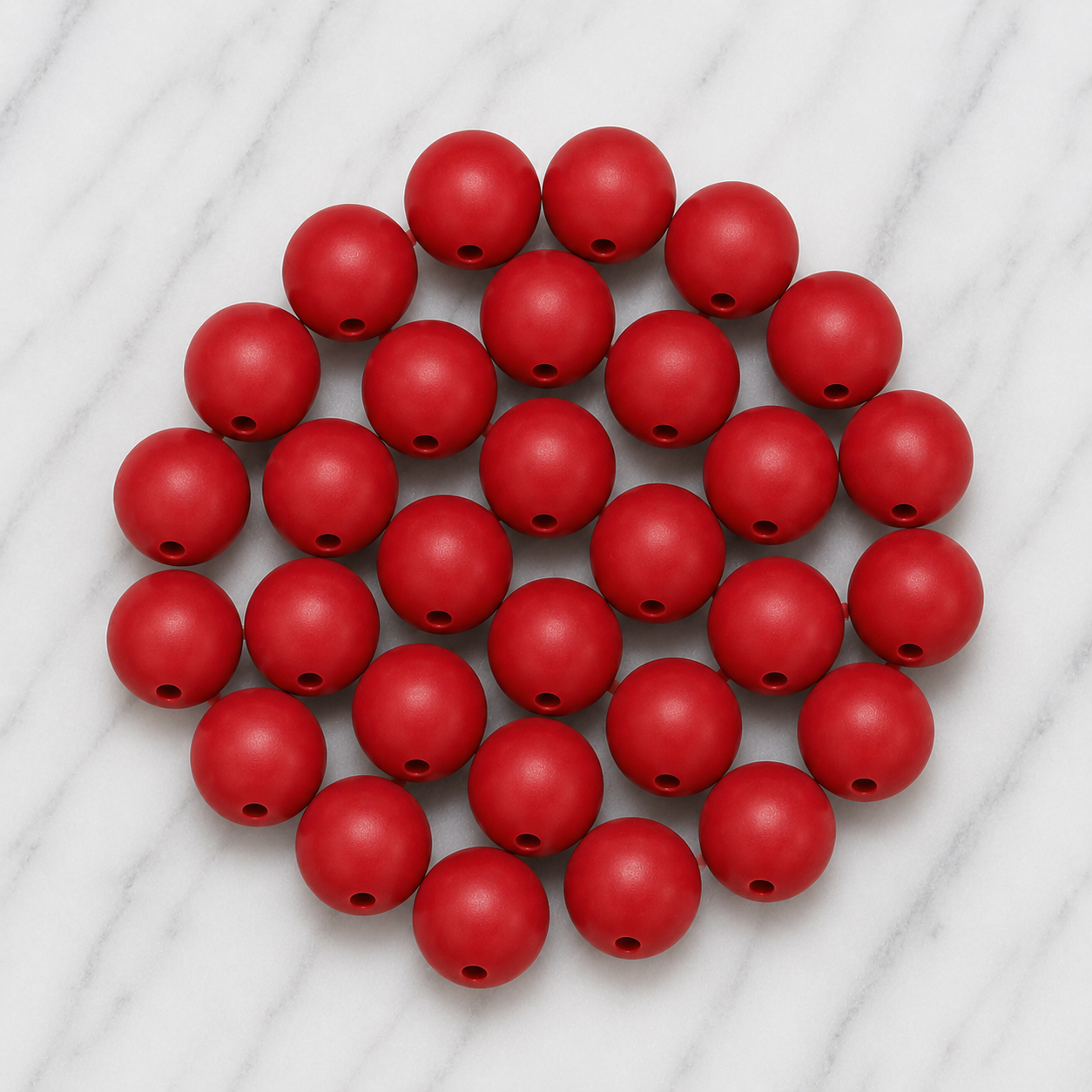 Fire Cracker Red 12mm Round Silicone