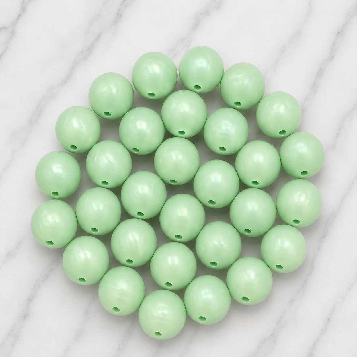 Mint Pearl 12mm Round Silicone