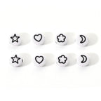 Opaque White Acrylic Beads Flat Round