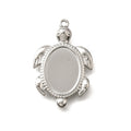 304 Stainless Steel Pendant Cabochon Setting - Sea Turtle - Tray 14x10mm - 27.5x18x1.5mm