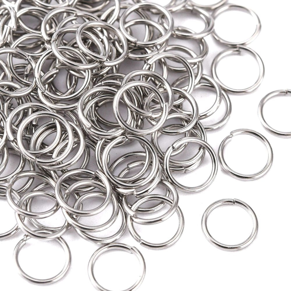 Tarnish Resistant 304 Stainless Steel Open Jump Rings - Round - 20 Gauge - 7x0.8mm - 10 grams per bag 