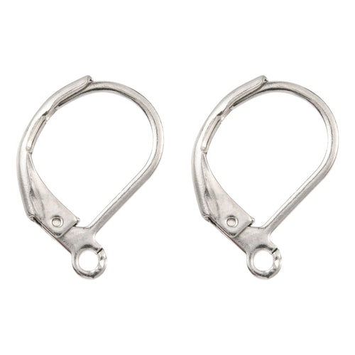 304 Stainless Steel Tarnish Resistant Leverback Earring Hoop - 15x10x2mm - 10 per bag