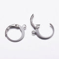 Tarnish Resistant 304 Stainless Steel Leverback Hoop Earrings - 14.5x12x2mm - 16 per bag