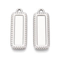 304 Stainless Steel Pendant Cabochon Settings - Rectangle - 28x10x2mm - Tray: 20x5mm